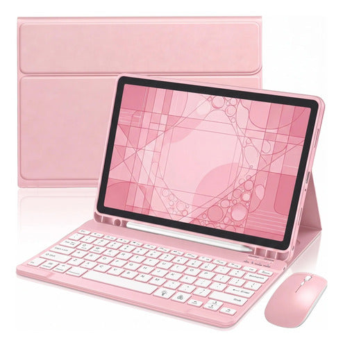 Funda Con Teclado Y Mouse Para Lenovo Tab K11 Gen 2 & M11 Rosa