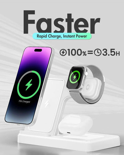 Estación De Carga Inalámbric Para iPhone, Airpod Y Watch