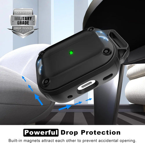 Estuche Para AirPods Pro 2da Generación Con Kit Negro