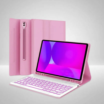 Funda Con Teclado Para Samsung Galaxy Tab S10 Fe (10,9 PuLG) Rosa