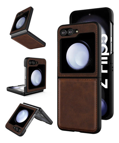 Funda Para Samsung Galaxy Z Flip 5 5g (2023) Marrón