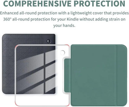 Funda Para Kobo Libra Color 7 Pulgadas Verde Oscuro Lisa