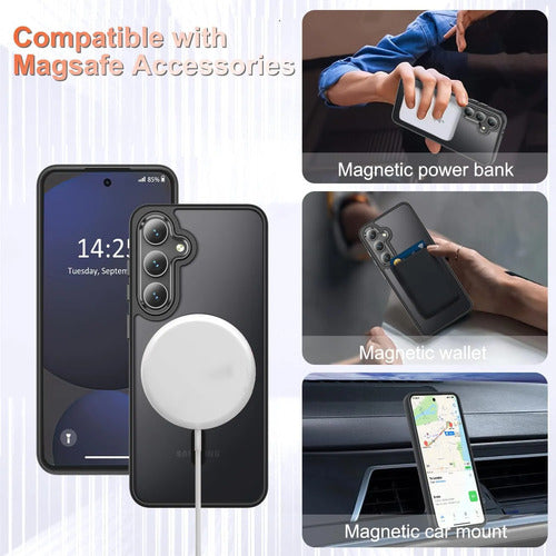 Funda Magnética Mate Para Samsung Galaxy S25+ Plus Negro