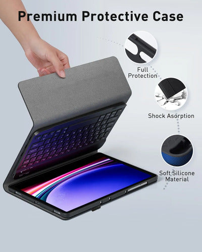 Funda Con Teclado Para Lenovo Tab M11/k11 Lte 2024 11 Negro