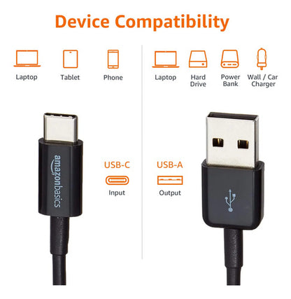 Cable De Transferencia Y Carga Usb-c A Usb-a 2.0, 1.8m Negro