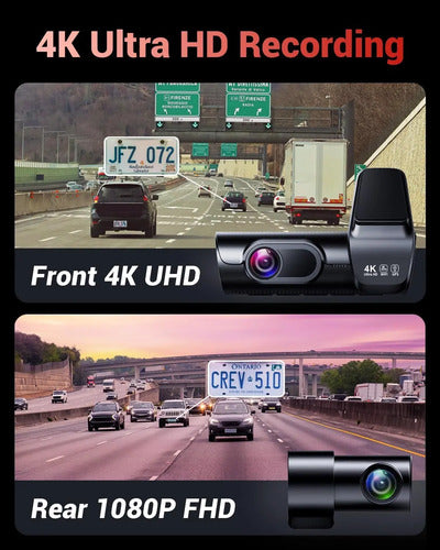 Cámara Dashboard K600 4k Hd Con Gps Y Wifi, Visión Nocturna