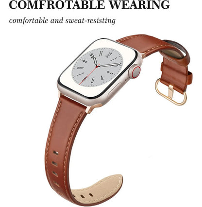 Correa De Cuero Elegante Para Apple Watch Marrón 3.8 Cm
