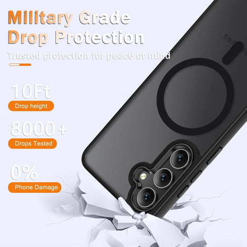 Funda Magnética Mate Para Samsung Galaxy S25+ Plus Negro