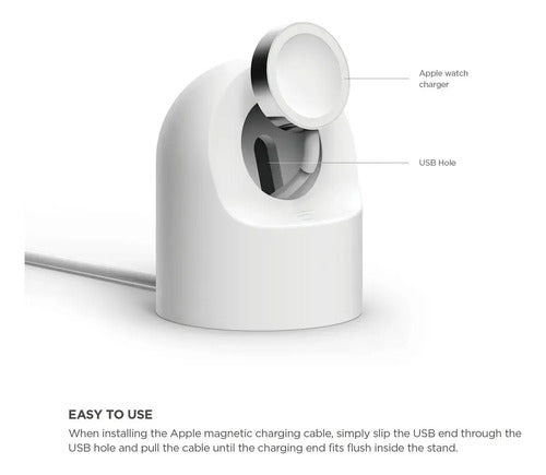 Soporte De Carga De Silicona Para Apple Watch Blanco