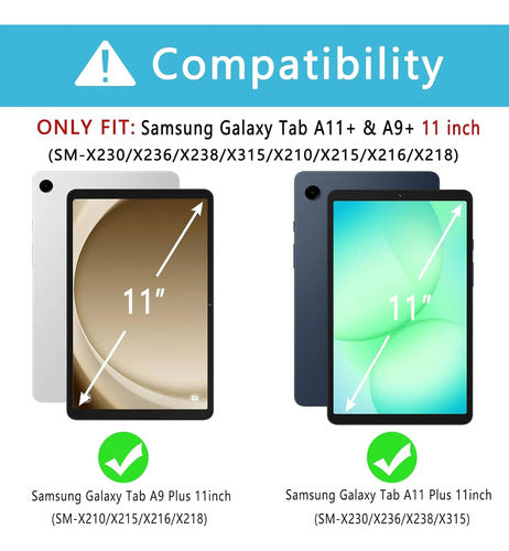 Funda Con Teclado Para Samsung Galaxy Tab A11+/a9. Verde Oscuro