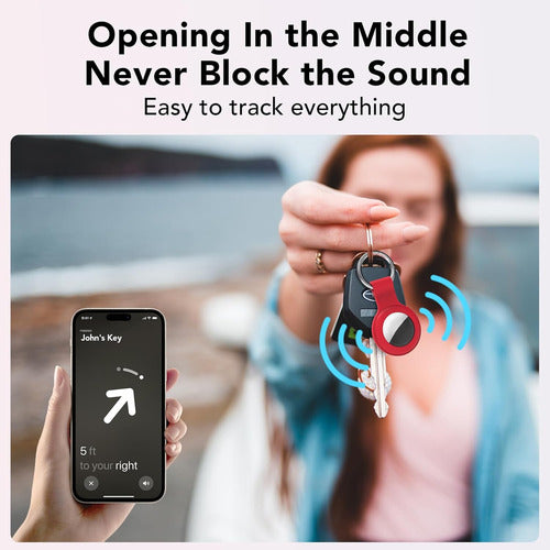 Juego De 4 Llaveros De Silicona Compatibles Con Apple Airtag Verde Lima