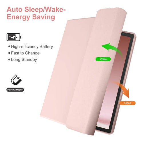Funda Con Teclado Para Samsung Galaxy Tab A11 Plus/a9 Plus Rosa