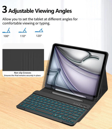 Funda Con Teclado Para iPad Air Y iPad Pro Negro