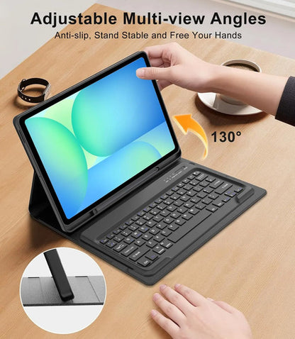 Funda Con Teclado Para Samsung Galaxy Tab S10 Fe+ Plus Negro