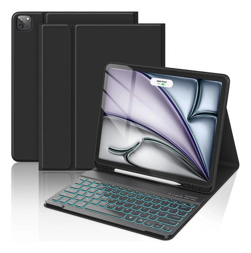 Funda Con Teclado Para iPad Air Y iPad Pro Negro