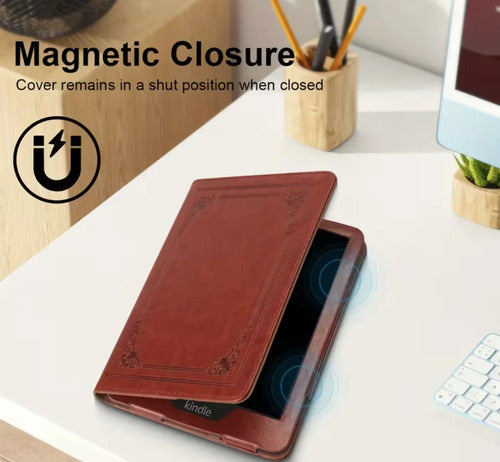 Funda Para Kindle De 6 Pulagadas De 11 Gen 2022-2024 Marrón Oscuro