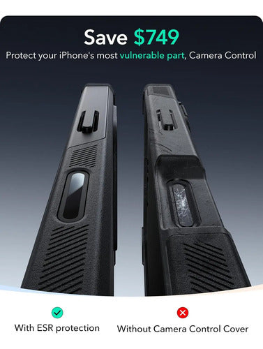 Funda Esr Para iPhone 16 Pro Max Con Soporte Y Control De... Negro