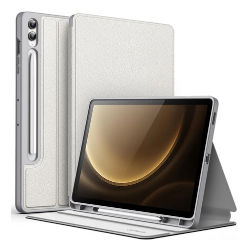 Funda Para Samsung Galaxy Tab S9 Fe+ 12.4' Con Soporte Lapiz Plateado