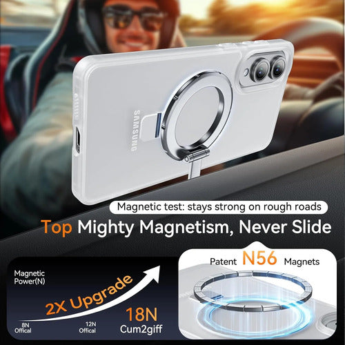 Funda Magnética Con Soporte Para Samsung Galaxy S25 Edge Blanco Lisa