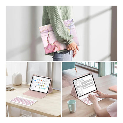 Funda Con Teclado Para iPad (a16) 11th/10th Gen Rosa