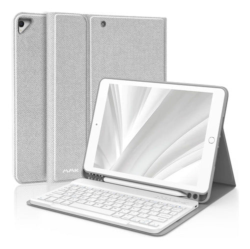 Funda Con Teclado Para iPad 10.2  9th/8th/7th Gris