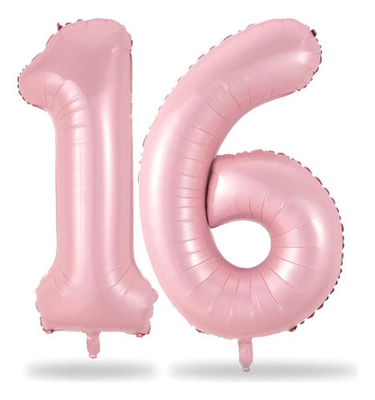 Globos Número 16 Rosa Pastel, 40 Pulgadas, Autoinflables,... Rosa Pálido