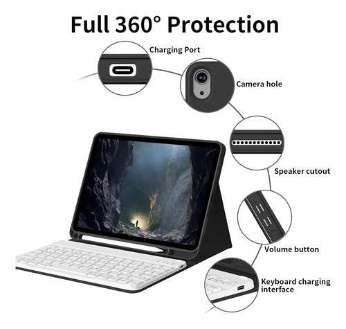 Funda Con Teclado iPad De 10a/11a Gen. 11/10.9 PuLG, A16 Negro