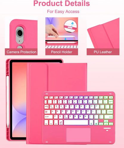 Funda Con Teclado Para Samsung Galaxy Tab S10 Lite/s10 Fe/s9 Rojo