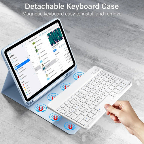 Funda Con Teclado iPad De 10a/11a Gen. 11/10.9 PuLG, A16 Azul