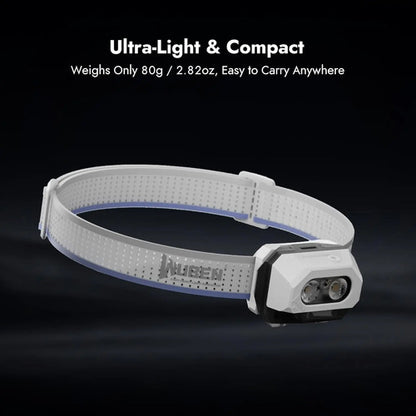 Lámpara De Cabeza Recargable Wuben H4 Led, 800 Lúmenes Blanco Negro
