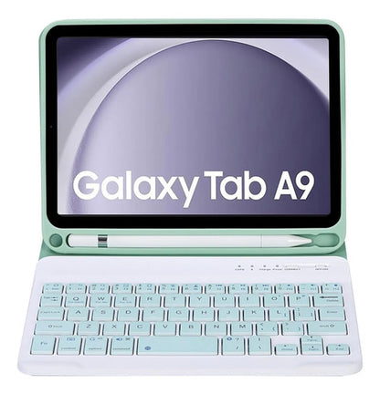 Funda Con Teclado Para Samsung Galaxy Tab A9 8.7 Verde