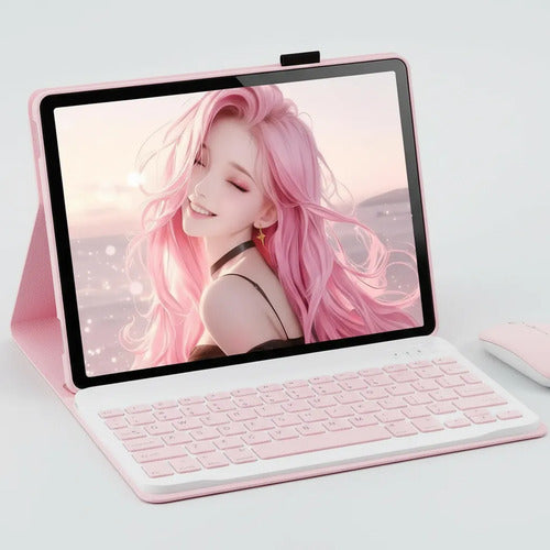 Funda Con Teclado Para Lenovo Tab M11/k11 Lte 2024 11 Rosa