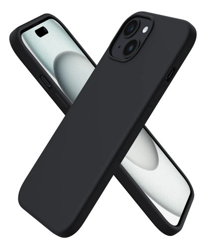 Funda De Silicona Para iPhone 15 Negro