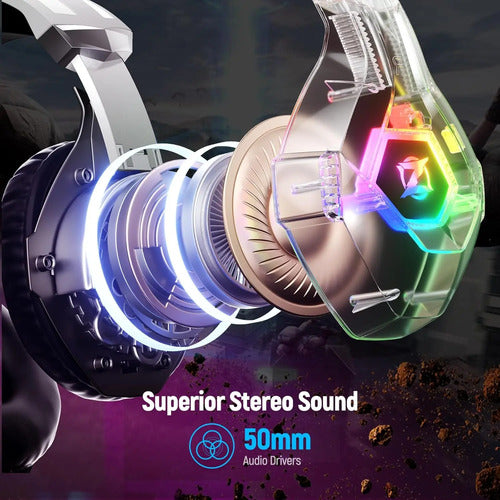 Auriculares Gaming Ozeino 7.1 Con Micrófono Y Luz Led Blanco