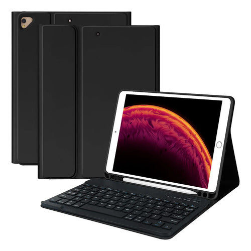 Funda Con Teclado Para iPad De 9a Generacion. Negro