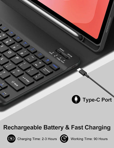 Funda Con Teclado Para Samsung Galaxy Tab S11 11' Negro