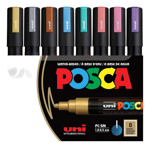 Set De 8 Rotuladores Metálicos Posca Multicolor