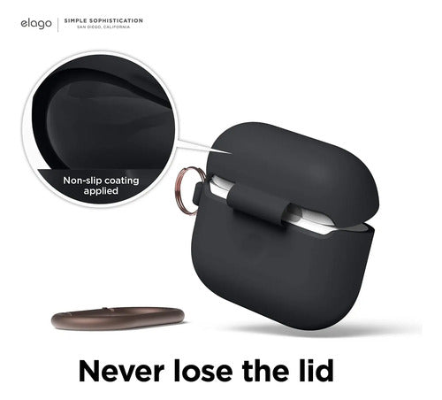 Funda De Silicona Elago Para AirPods 3ra Generación, Negra Negro