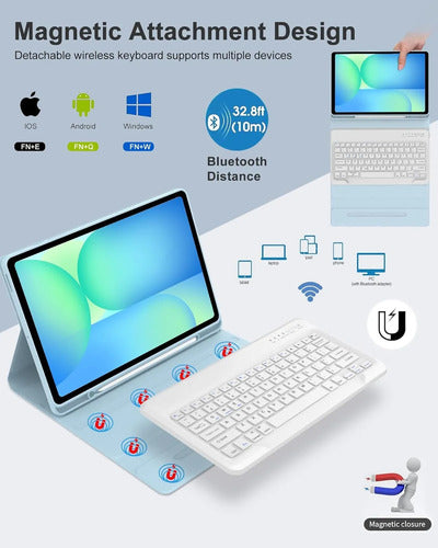 Funda Con Teclado Para Samsung Tab S11 Ultra Azul