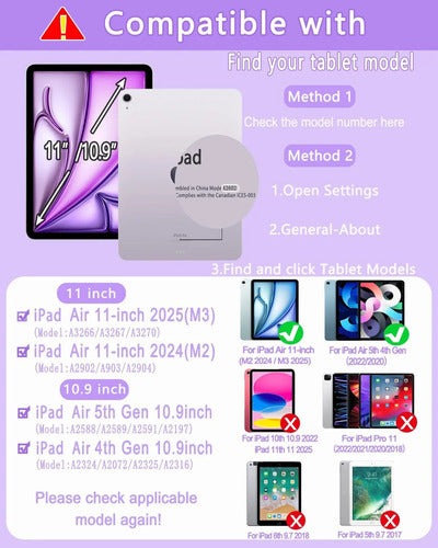 Funda Con Teclado Para iPad Air Púrpura
