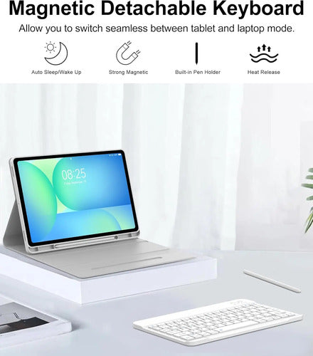 Funda Con Teclado Para Samsung Galaxy Tab S10 Lite/s10 Fe... Gris