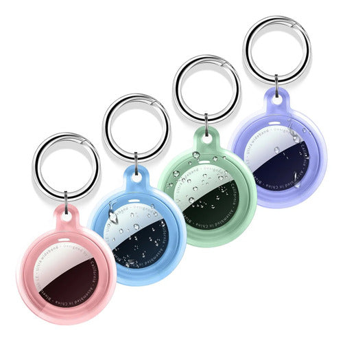 Set De 4 Llaveros Resistentes Al Agua Para Apple Airtag 4 Colores