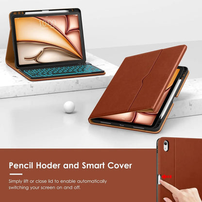 Funda Con Teclado Para iPad Air 11-inch Y Air 10.9 Inch Marrón Oscuro