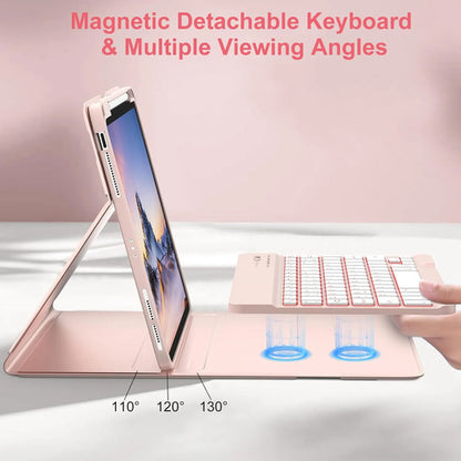Funda Con Teclado Para iPad Air 11  Y Pro 11 M4 Rosa