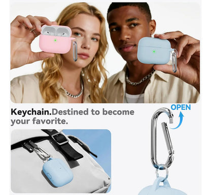 Funda De Silicona Para AirPods Pro 3 Con Kit Limpieza Azul