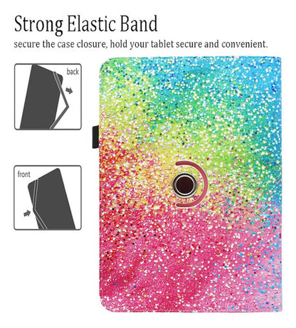 Funda Giratoria Universal Para Tablet 9.5-10.5 Pulgadas Arena Colorida