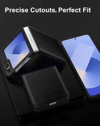 Funda De Cuero Vegano  Para Samsung Galaxy Z Flip 6/7 Fe