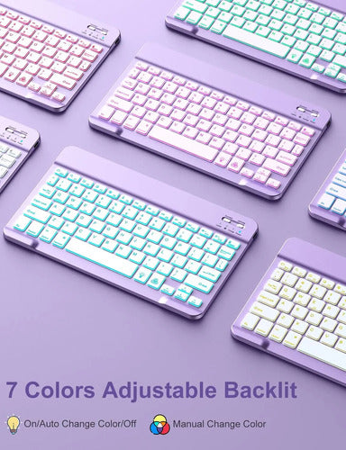 Funda Con Teclado Para iPad 9th Gen 10.2 Morado