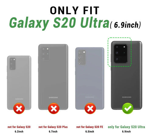 Funda Cartera De Cuero Para Samsung Galaxy S20 Ultra Azul