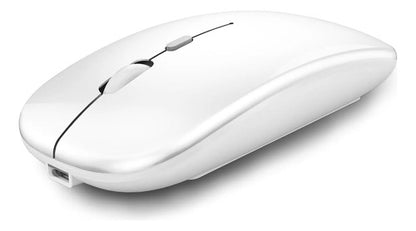 Mouse Inalámbrico Bluetooth Recargable Led Dual Mode Bright White